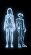 © Petzhy - futuristic holographic display of human and robot