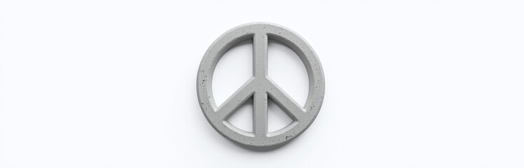 Aufkleber - A Simple Stone Peace Sign Isolated On A Clean White Background For A Minimalist Design Aesthetic. 00002