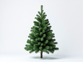 Poster - A Simple Green Christmas Tree Stands Alone On A Plain White Background With Plenty Of Space Around It For Decoration Ideas. 00002