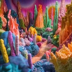 Poster - bacterial landscapes reveal vibrant textures and forms in intricate natural sculptures showcasing di