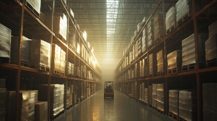 Wall Mural - Warehouse Interior with Sunlight Shining Through