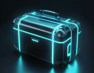 Canvas Print - Neon Suitcase