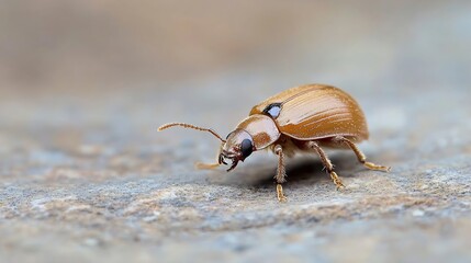 Poster - Brown Beetle on Rock Surface Demonstrating Adaptation and Survival Traits in Nature : Generative AI