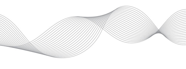 Poster - Elegant Abstract Waveform Design. Minimalist Linear Pattern with Flowing Curves. Curved line vector element stripes. Technology curved lines. Digital frequency track equalizer.