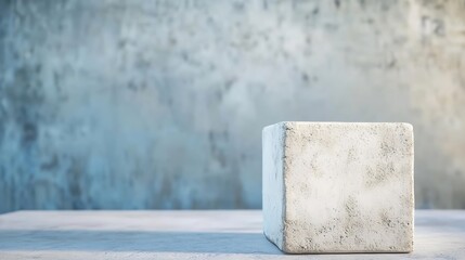Leinwandbilder - Minimalist Concrete Cube on Textured Surface in Stylish Modern Space : Generative AI