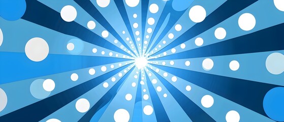 A blue background with white dots