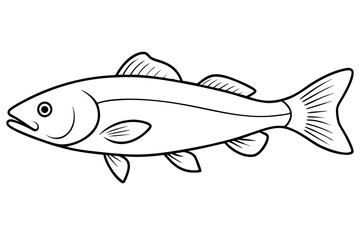 cod silhouette line art vector illustration with a white background