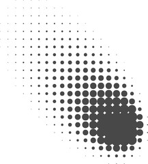 Poster - Dotted halftone abstract shape. Blurred shadow. Graphic element, circular organic blob with gradation effect