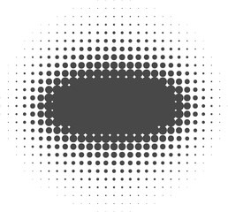 Poster - Dotted halftone abstract shape. Blurred shadow. Graphic element, circular organic blob with gradation effect