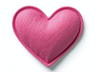 Poster - A Pink Heart Shape Made From Jeans Patches Sits Isolated Against A White Background With Transparent Png Overlay. 00001