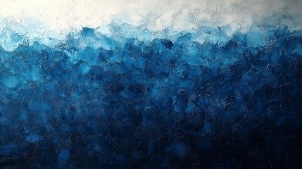 Wall Mural - Abstract textured blue painting.