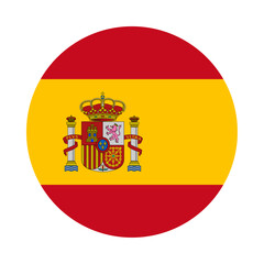 Wall Mural - Round Spain flag icon