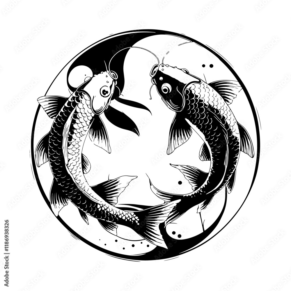 Koi Fish Sketch Drawing Set Of Cartoon Fish Illustration Black And koi-fish-sketch-drawing-set-of-cartoon-fish-illustration-black-and