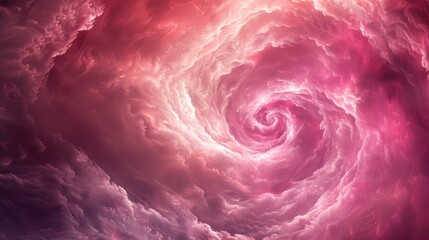 Wall Mural - Exploring a mesmerizing white and pink space-time tunnel filled with chaotic energy and swirling clouds