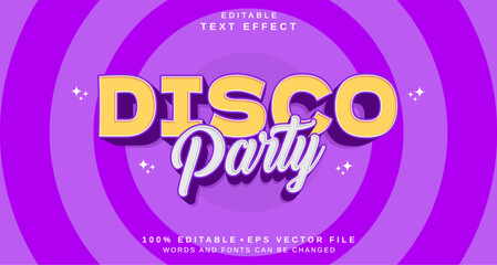 Leinwandbilder - Editable text style effect - Disco Party text style theme.