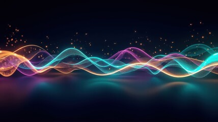 Poster - Abstract Representation of Light Waves with Vibrant Colors and Flowing Patterns for Use in Digital and Artistic Projects