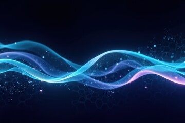 Poster - Abstract representation of energy waves with flowing lines in vibrant colors, illustrating the concept of movement, motion, and dynamic energy in a visually striking design.