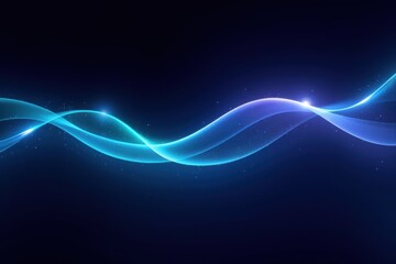 Poster - Beautiful Blue Abstract Light Waves Representing Energy Flow and Dynamics Against a Dark Background for Creative and Scientific Concepts