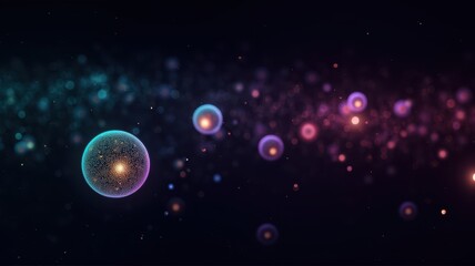 Poster - Ethereal Light and Bubbles Creating a Dreamlike Atmosphere in Space with Shimmering Colors and Mystical Glow