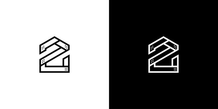 steel logo design that forms a house and the letter Z