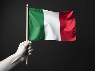 Poster - A Hand In Black And White Holds A Flag Of Italy With Plenty Of Space For Copy To Be Overlaid. 00003