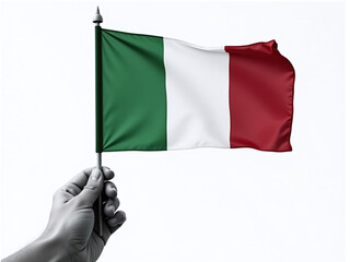 Poster - A Hand In Black And White Holds A Flag Of Italy With Plenty Of Space For Copy To Be Overlaid. 00002