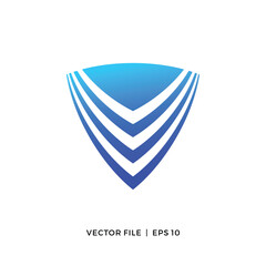 Leinwandbilder - Logo design for the initials letter V and shield