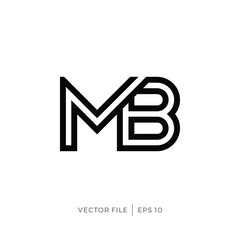Leinwandbilder - logo design initials letters MB outline