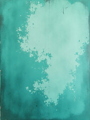 Poster - A Grunge Texture With Green Turquoise Abstract Patterns Creates A Unique Background For Artistic Expression On A Scratched Wall Surface. 00001