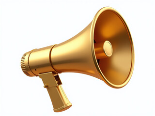 Aufkleber - A Golden Megaphone Is Isolated On A White Background With A Png Transparent Overlay For Easy Design Use. 00001