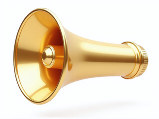 Aufkleber - A Golden Megaphone Is Isolated On A White Background With A Png Transparent Overlay For Easy Design Use. 00003