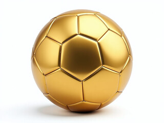 Poster - A Gold Soccer Ball Sits Isolated On A White Background With A Transparent Png File Format For Easy Editing. 00003