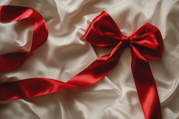 Wall Mural - Red Ribbon Close Up