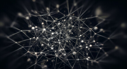 Poster - Network abstract data visualization with interconnected nodes and lines for technology and digital concepts