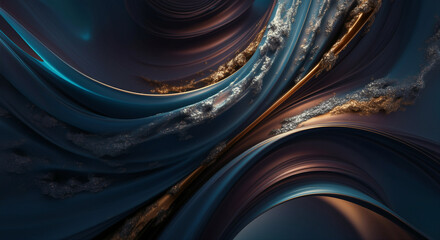 Poster - abstract design featuring swirling graphic patterns in vibrant colors and smooth textures for artist