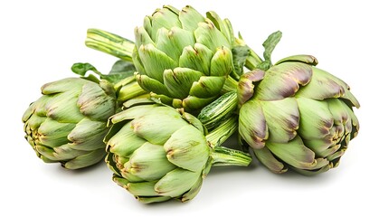 Wall Mural - a group of artichokes on a white background