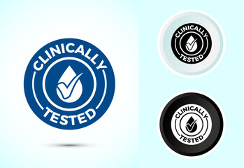 Clinically tested icon design illustration, Clinically proven label sign symbol