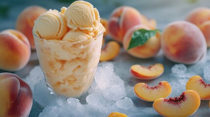 Wall Mural - Ice Cream and Peaches