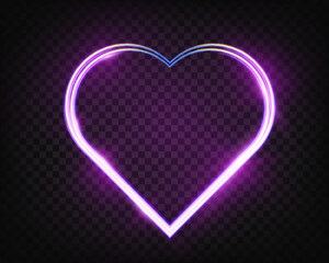 Aufkleber - Glowing neon heart with vibrant pink and blue lights on background. Perfect for romantic, modern, or decorative design.