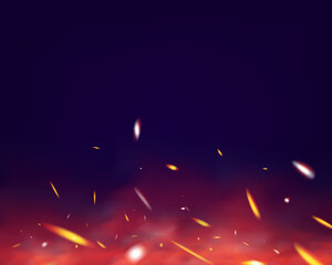 Poster - Red Cloud of Smoke and Fog.Vector illustration.	
