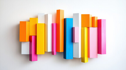 Poster - Colorful abstract wall art featuring vibrant blocks in various shapes and sizes, creating dynamic and bold visual impact. Perfect for modern decor