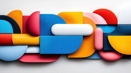 Aufkleber - Bold and modern abstract artwork featuring contrasting colors and geometric shapes. This vibrant piece showcases dynamic interplay of forms and hues, creating engaging visual experience