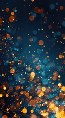 Poster - Abstract Background with Bokeh Lights in Blue and Orange Shades for Design and Decoration Purposes