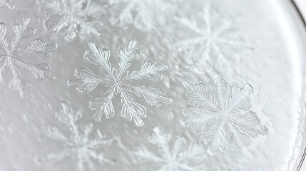 Sticker - Intricate Ice Crystals Form Delicate Snowflakes