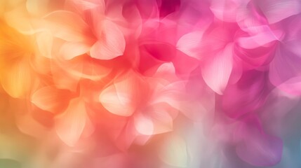 Poster - Soft, translucent petals overlap, creating a dreamy, romantic backdrop in a variety of pastel hues, perfect for valentine's day, mother's day, or any spring celebration