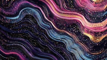 Poster - Abstract Flowing Lines Representing Machine Learning Algorithms