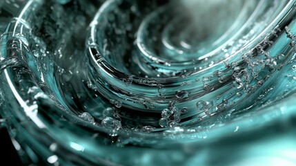 Wall Mural - Teal Water Spiraling Inwards Creating Abstract Art