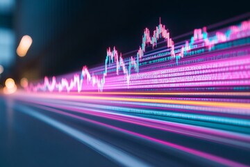 Poster - Dynamic Pastel Financial Charts with Abstract Investment Flow and Strategic Clarity
