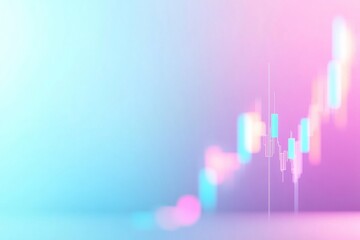 Aufkleber - Dynamic Abstract of Pastel Financial Charts with Minimalist Design and Light Streaks