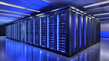 Poster - Sleek Modern Data Center with Advanced Network Servers